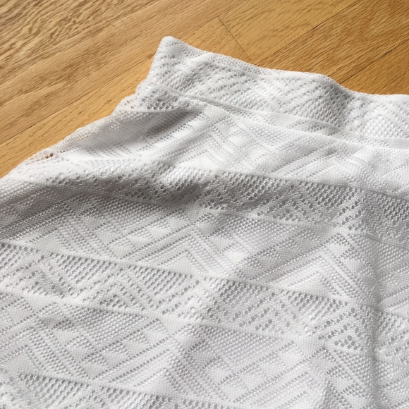 Flowy White Crochet Skater Skirt - Picture 2 of 7